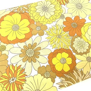 70s Fabric: Excellent Preloved-condition Vintage Fabric by St Michael in Mustard Yellow and Brown image 1