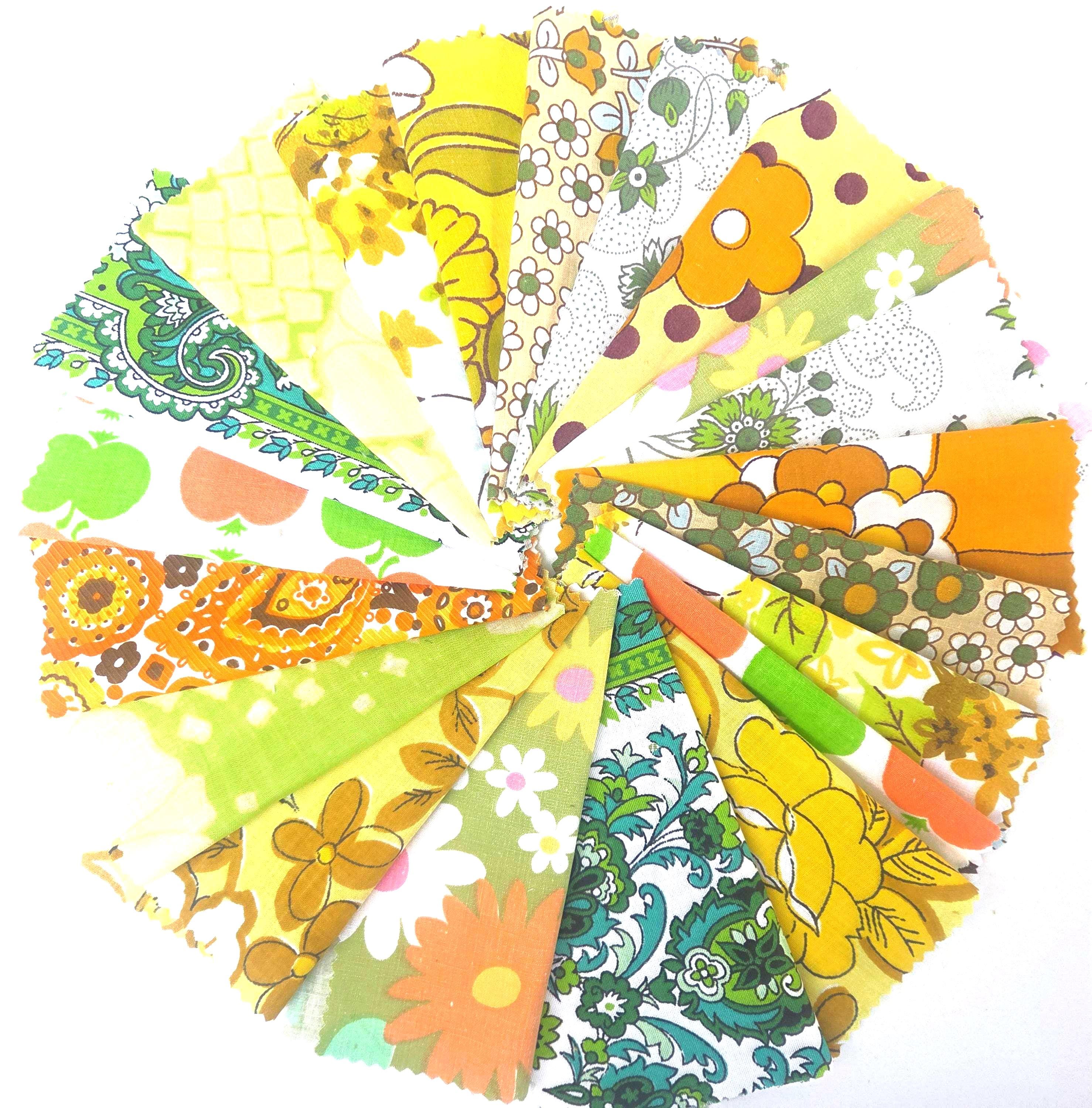 70s Fabric: 20x 6 Inch Pre-cut Vintage Fabric Squares. - Etsy