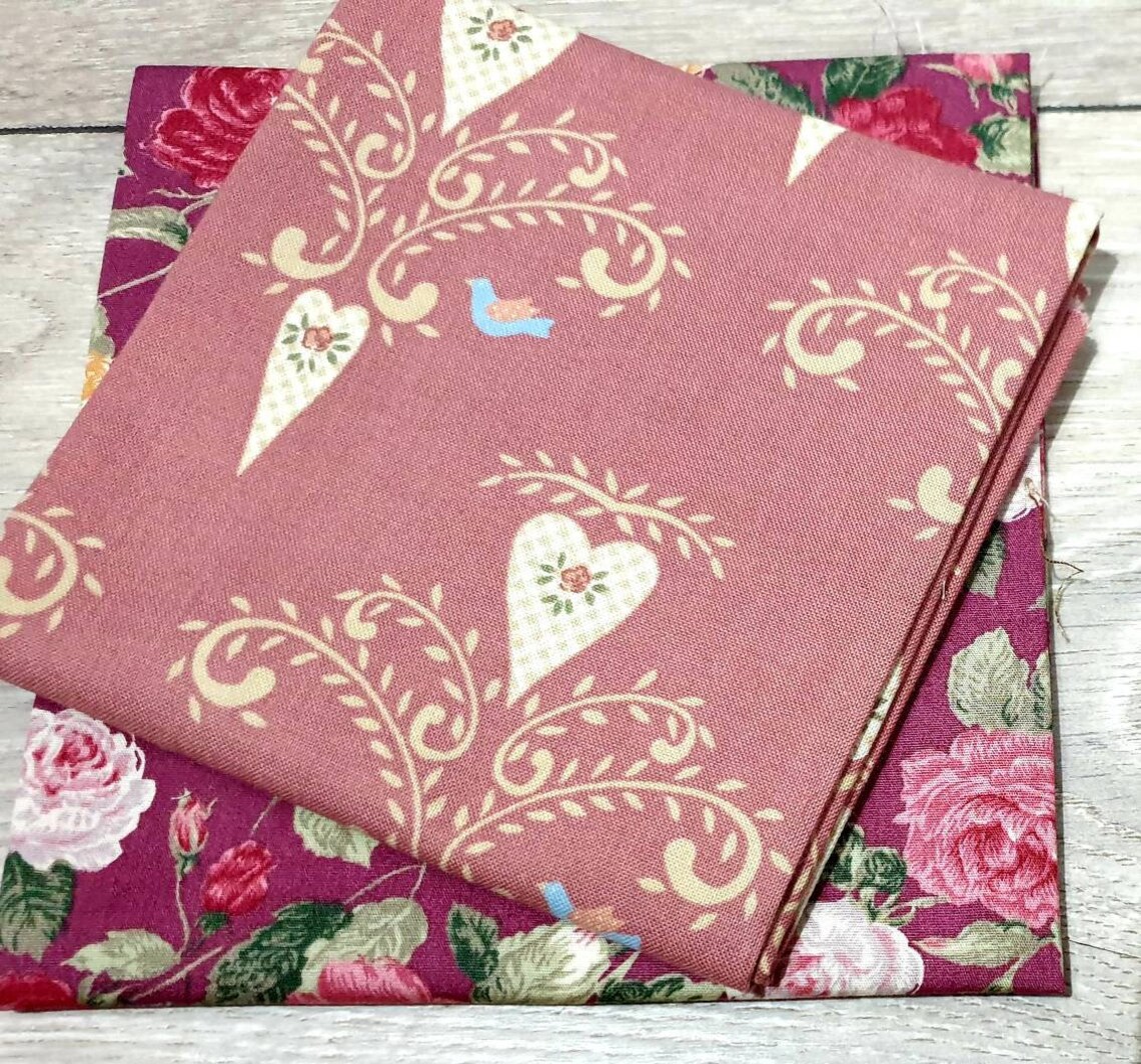 Retro Fabric Cotton Vintage Style Rose and Hubble Etsy
