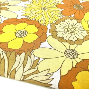 70s Fabric: Excellent Preloved-condition Vintage Fabric by St Michael in Mustard Yellow and Brown image 8