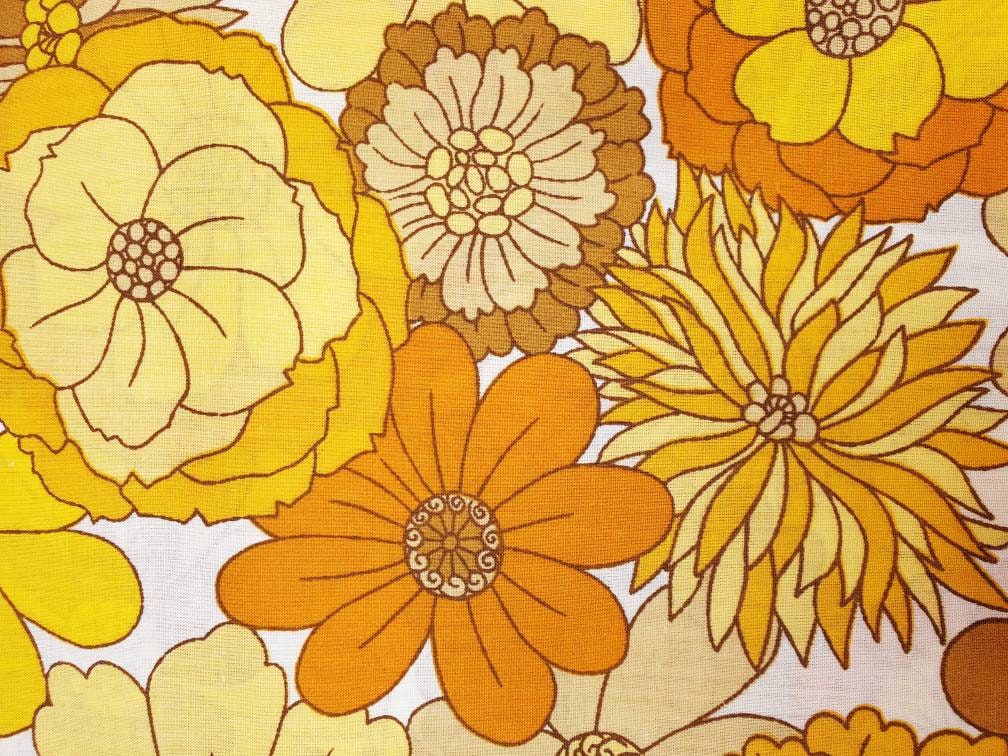 Vintage Fabric 1970s Fabric Retro Fabric Midcentury Etsy