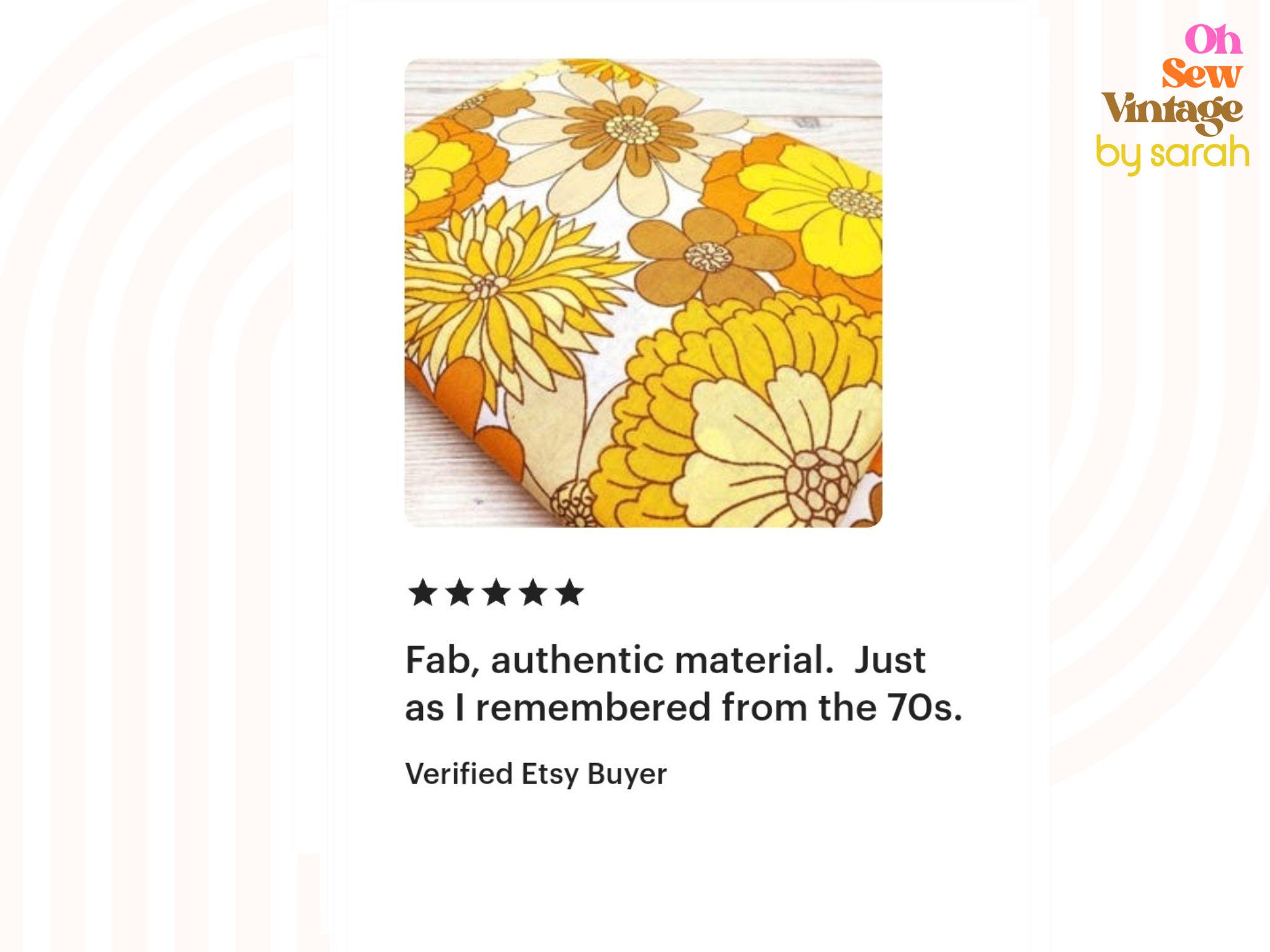 Vintage Fabric, 70s Fabric Unused by St Michael, Retro