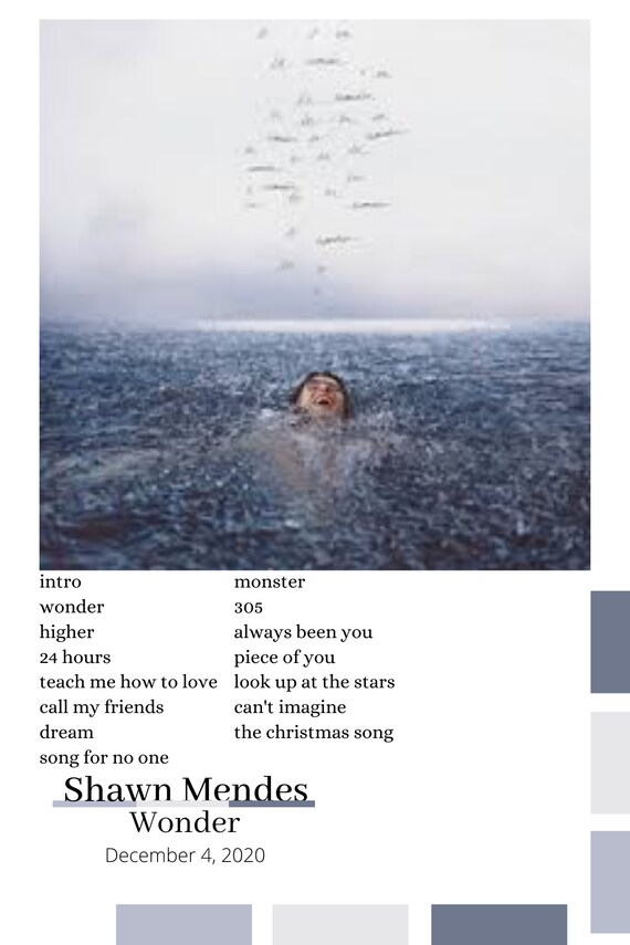 Cartel de impresión del álbum Shawn Mendes Wonder | Etsy México