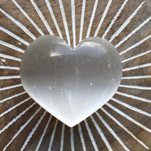 Selenite Puffy Heart