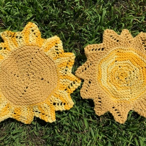 Handknit Cotton Pair-Washcloths, Dishcloths, Coasters, Table Runners, Doilies, Crystal Grid Cloth