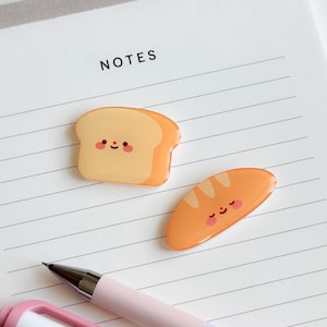 Cute Bread Loaf and Baguette Acrylic Magnet Set