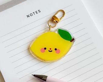 Cute and Happy Lemon – Acrylic Charm Keychain