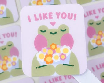 Cute "I Like You!" – Matte Vinyl Waterproof Sticker