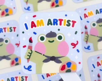 Froggy "I Am Artist" – Matte Vinyl Waterproof Sticker