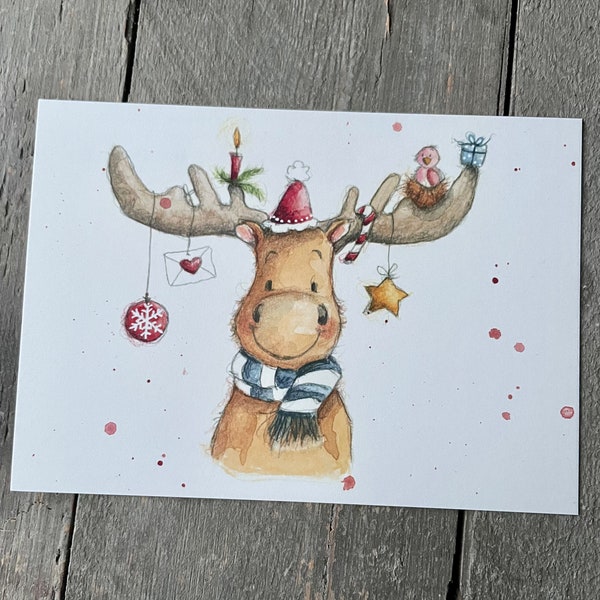 Postkarte "Weihnachtselch"