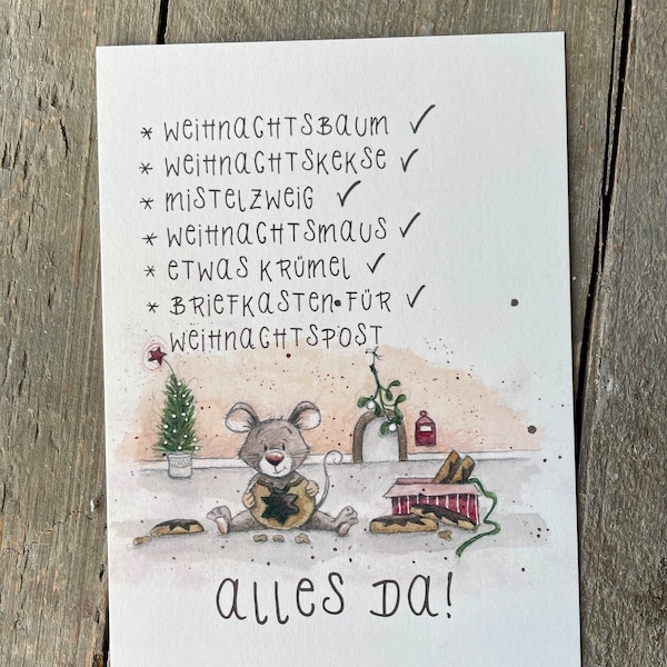 Postkarte "Keksmaus mit Text"