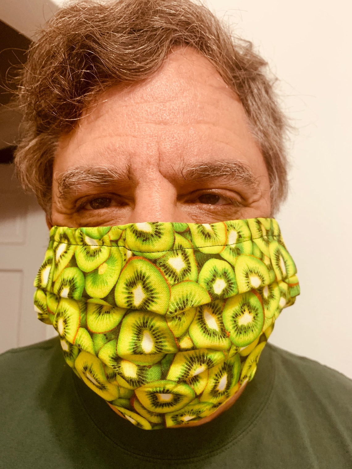 Face Mask Kiwi fruit print multi Cotton USA lined adult size Etsy