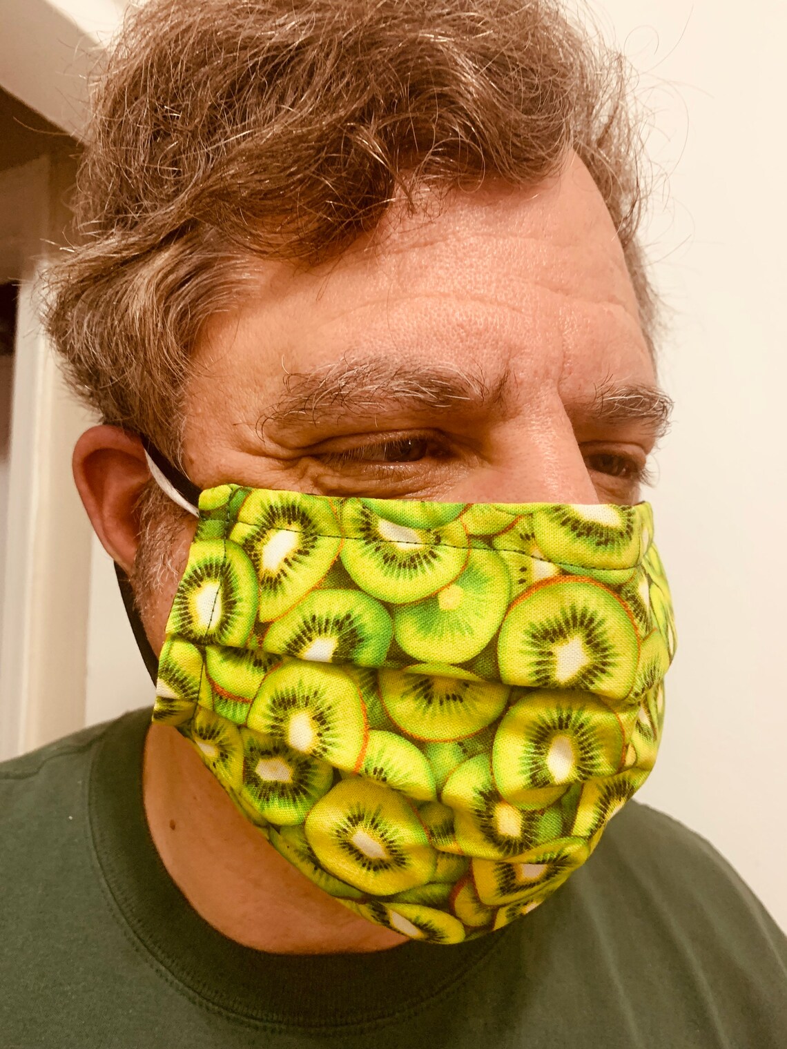 Face Mask Kiwi fruit print multi Cotton USA lined adult size Etsy