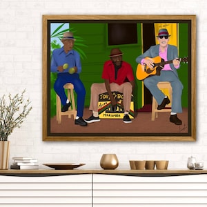Jamaican Art Prints, Caribbean Art and Music, Gicleé Quality Art Prints, Wall Art, Jamaican Artist, Apartment Gift for Musician