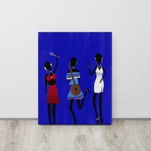 Haitian Art Canvas Prints, Haitian Fashion Wall Art, Haiti Art, Black Fashion, Canvas Art Prints Les Sœurs Collection 006