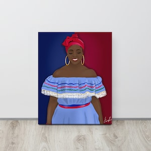 Haitian Art Black Woman Canvas Print &quot;Flag Day 2021&quot;