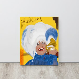 Celia Cruz Canvas Print, Celia Cruz, Grammy&#39;s Inspired Art, Latinx Art, Afro Latina Art &quot;Azucar&quot;