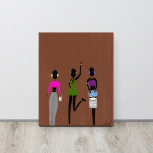 African Art Canvas Prints, African Fashion Wall Art, Black Art on Canvas, Black Fashion, Art Prints Les Sœurs Collection 008