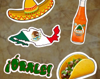 Mexican Pride Sticker Pack, Waterproof Vinyl Decals