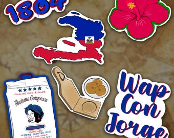 Haitian Pride Stickers, Waterproof Vinyl Decals
