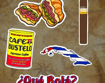 Cuban Vinyl Sticker Pack, Cafe Bustelo, Water Resistant
