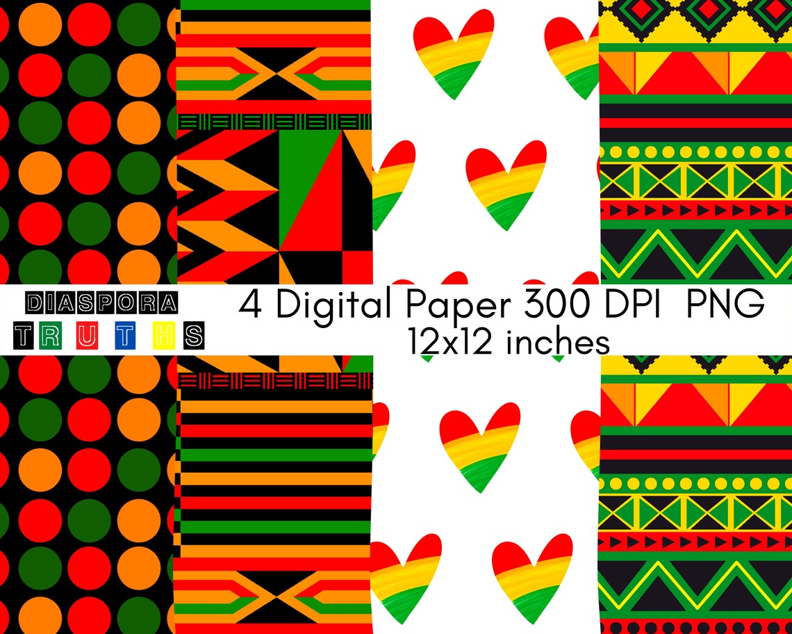 Africa Digital Paper Bundle, Scrapbook Paper Pack, Pattern Paper, Decorative Paper, Instant