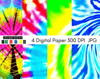 Tie Dye Digital Paper, Colorful Tie-Dye Digital Paper, Mixed Digital patterns, Backgrounds, Commercial use, Instant download,