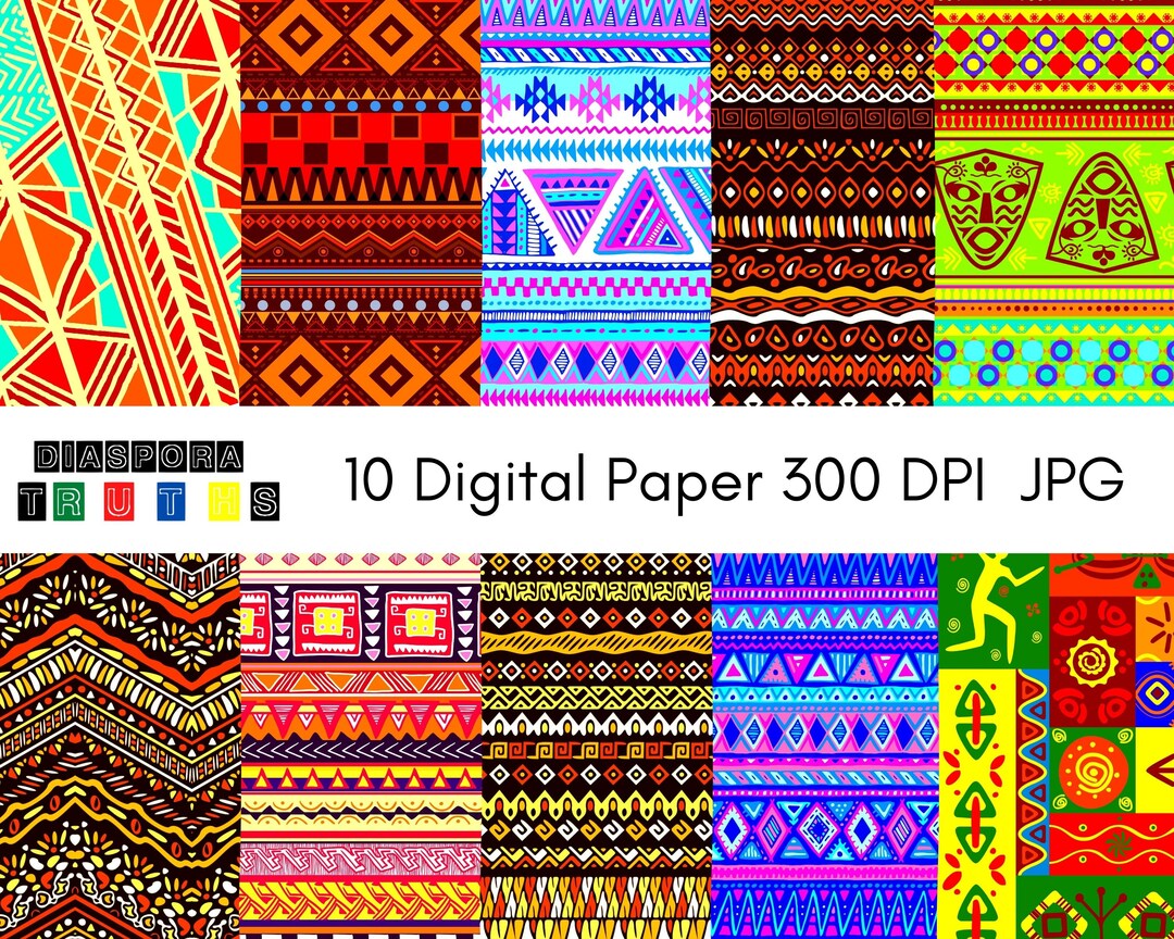 African Digital Paper Pack Printable Scrapbooking Papers Instant ...