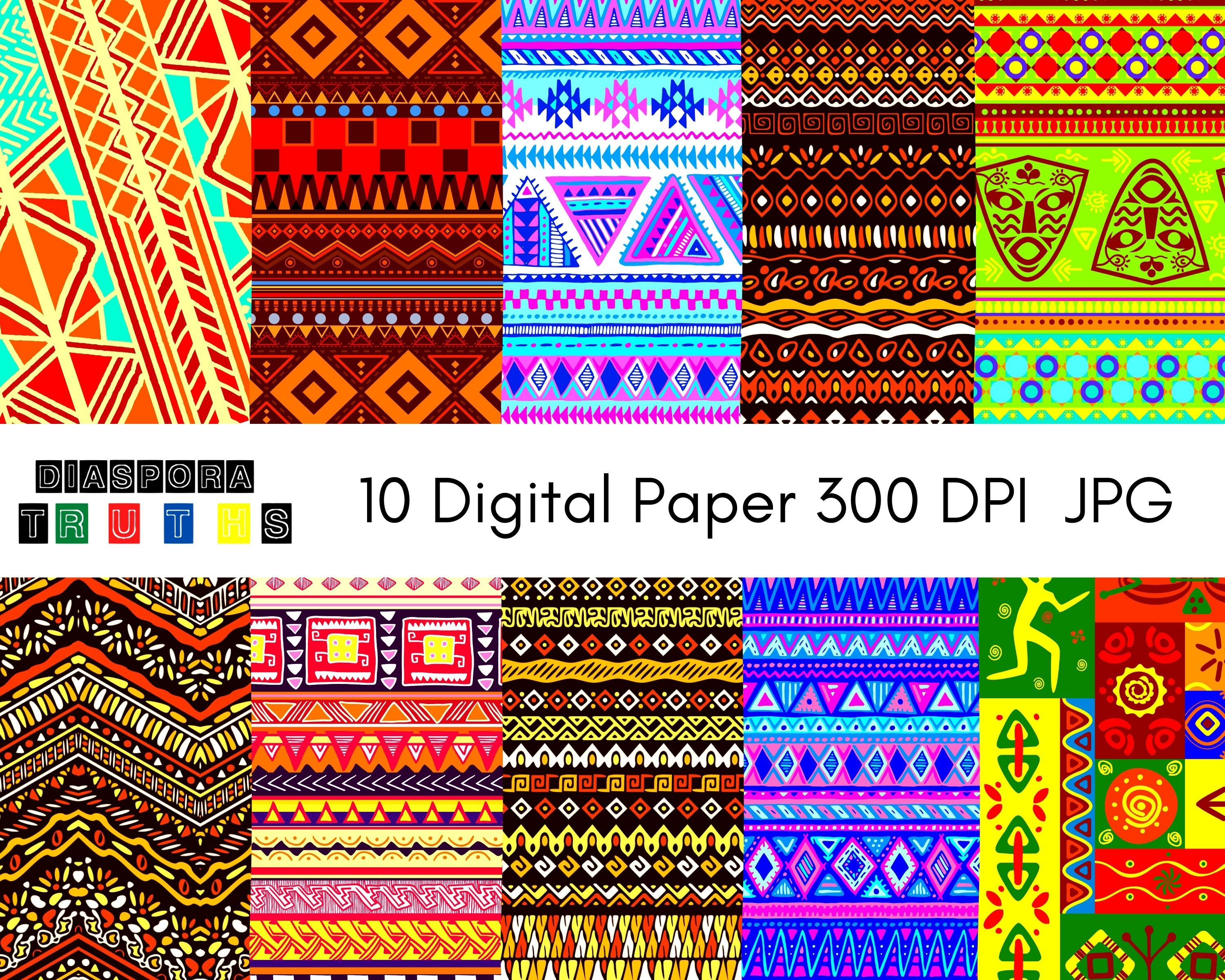 African Digital Paper Pack Printable Scrapbooking Papers - Etsy New Zealand