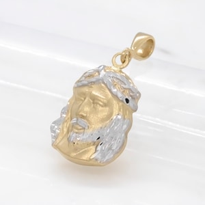 14 karat yellow white gold Jesus Christ pendant