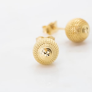 14 karat yellow gold fusion ball stud earrings