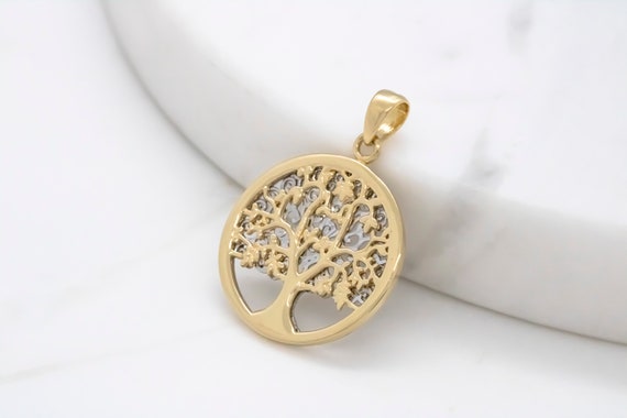 14 Karat Yellow White Gold Tree of Life 