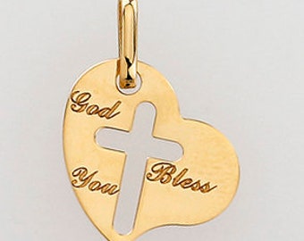 14 karat yellow gold plain heart pendant