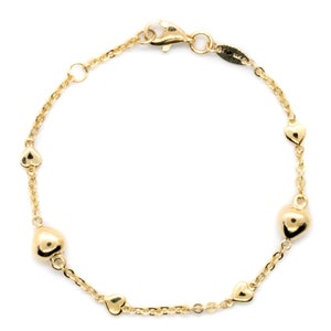 Bracciale a forma di cuore in oro giallo 14 carati