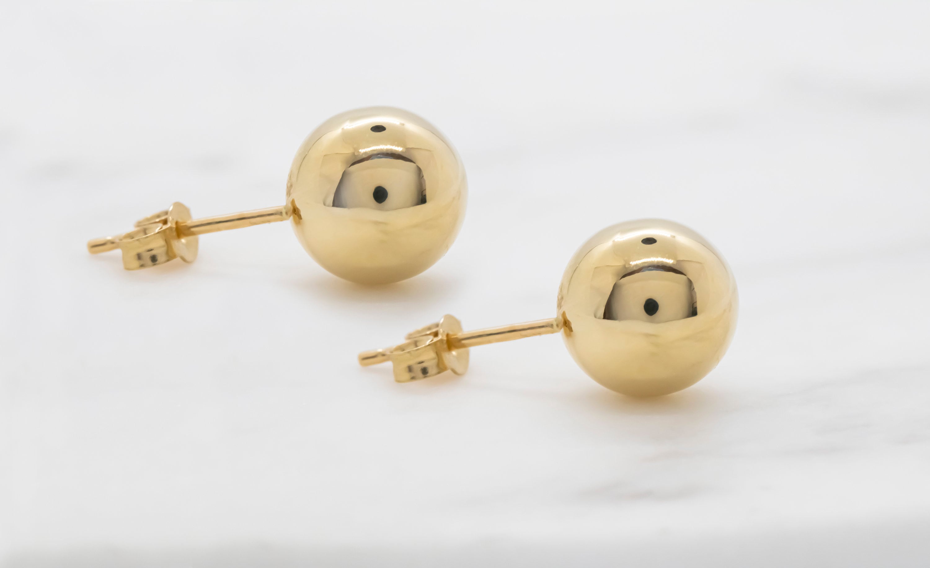14 karat yellow gold ball stud earrings Etsy