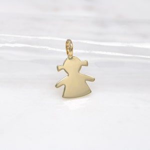14 karat yellow gold girl pendant