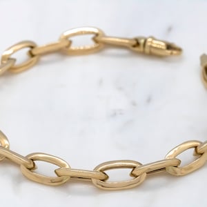 14 karat yellow gold oval link bracelet