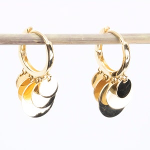 14 karat yellow gold huggie earrings