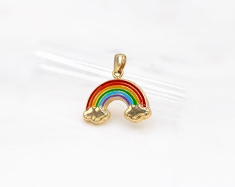 14 karat yellow gold rainbow charm