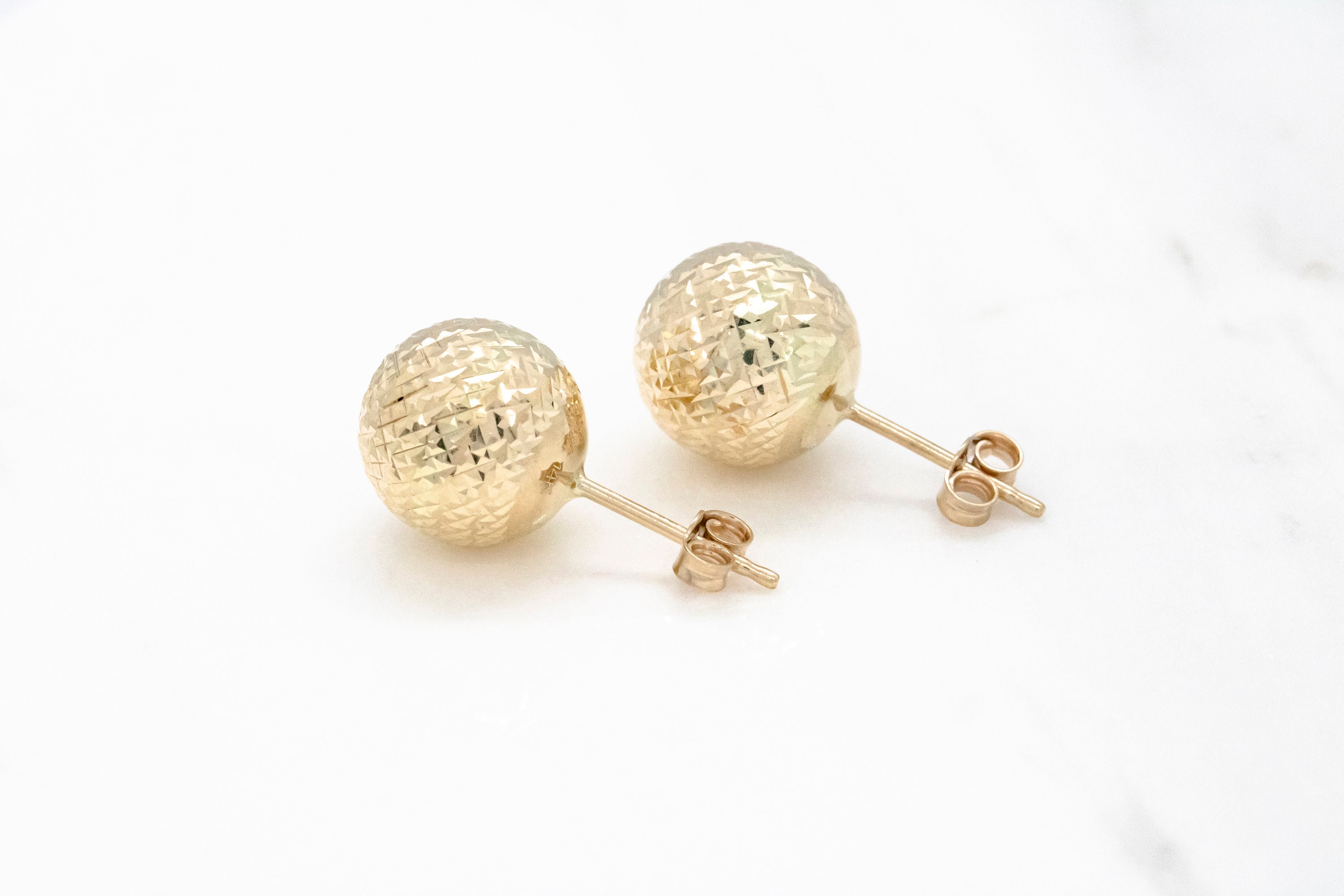 Gold 14 Karat Zander Ball Earring Backs | Adornmonde