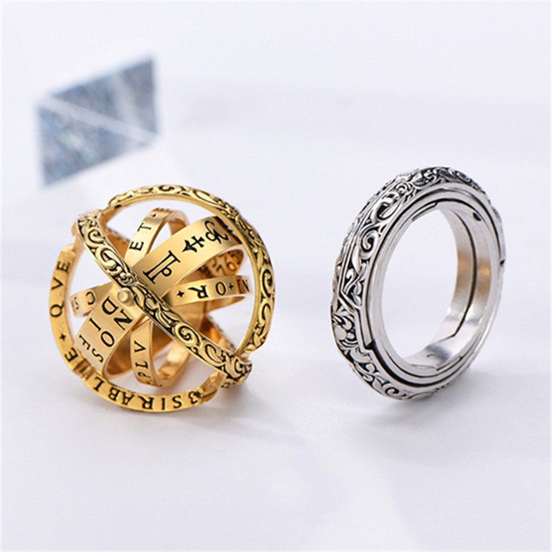 Cool Ring for Women & Men, Foldable Astronomical Ring, Mens Ring, Gift for Him, Couple Ring, Ring for Women, With Gift Box or velvet pouch. 