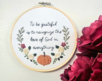 Pumpkin embroidery, Fall quotes, Catholic embroidery