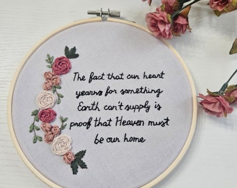 C S Lewis quote | Custom embroidery | Christian embroidery | Christian home decor | Cs Lewis gifts | Catholic embroidery