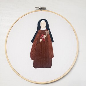 Saint Therese of Lisuex, Hand Embroidery, Confirmation Gift, Catholic Decor, Saint gift, the Little Flower