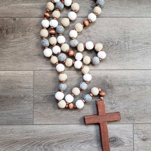 Felt Wall Rosary: Neutrals