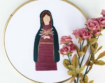 Our Lady of Sorrows, Hand embroidery, 7 Seven Sorrows of Mary