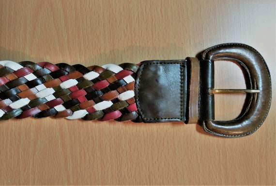 Unisex, Leather belt, Vintage belt,  multi-colore… - image 4