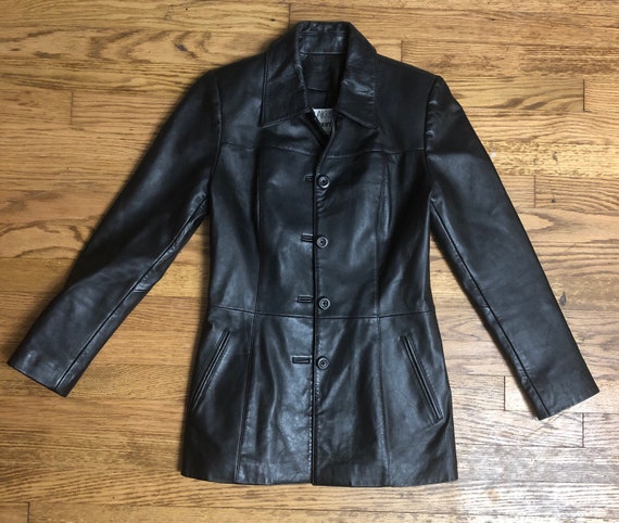 1980s XS Vakko Black Leather Jacket