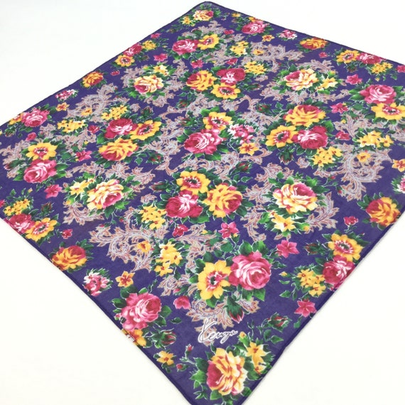KENZO FLORAL Handkerchief/Neckerchief/Bandana