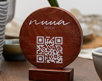 Custom Printed QR Menu Sign with Logo